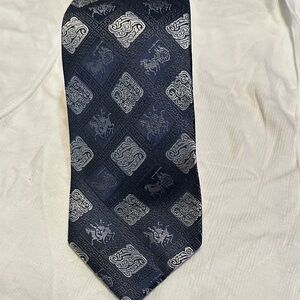 Classic Emilio Ponti Navy and Gray Geometric Tie